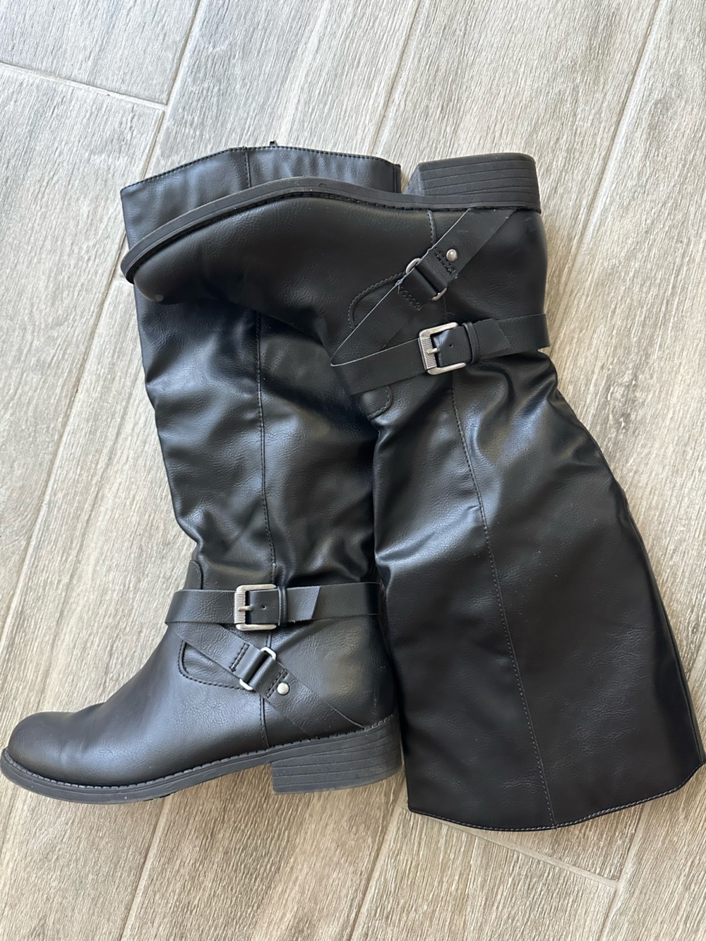 Style & Co. Black Leather-Look Women Boots